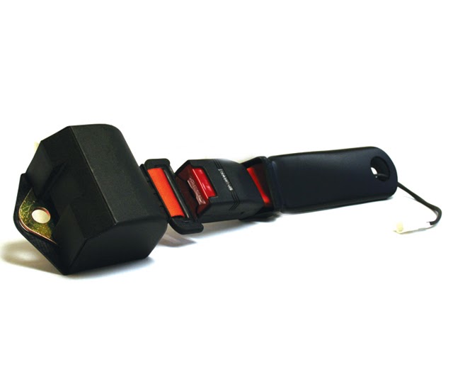 HL Forklift Retractable Seat Belt – Orange/Black With 5 Amp Activator Switch
